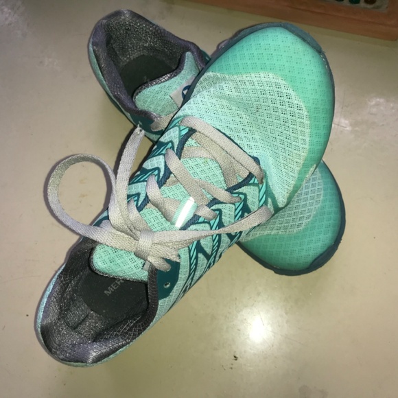Merrell Bare Access trail running teal performance sneakers - Picture 3 of 15